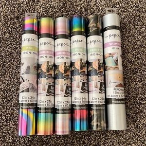 The Paper Studio foil iron on and shimmer vinyl